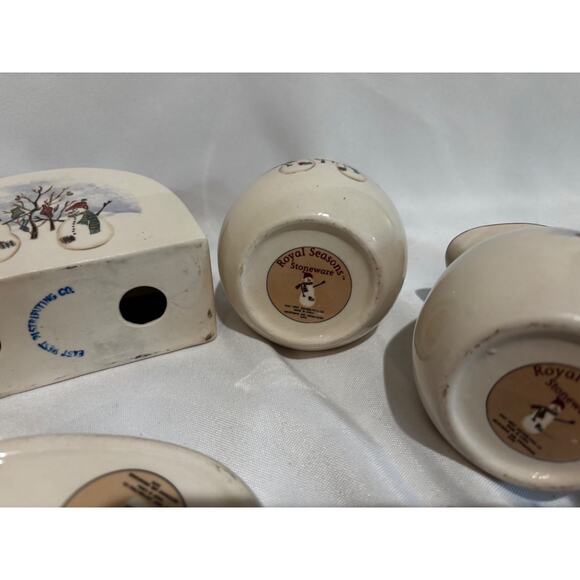 Royal Seasons Napkin spoon sugar creamer Holiday collector stoneware set x-mas - Picture 6 of 14